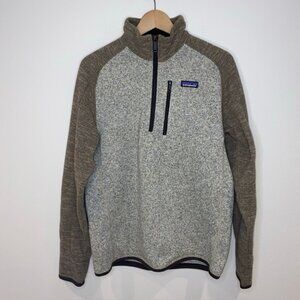 Patagonia Men's Better‎ Sweater 1/4-Zip Fleece Size Medium Pale Khaki